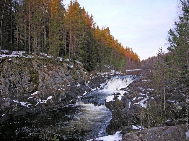 Водопад Кивач, республика Карелия, Россия