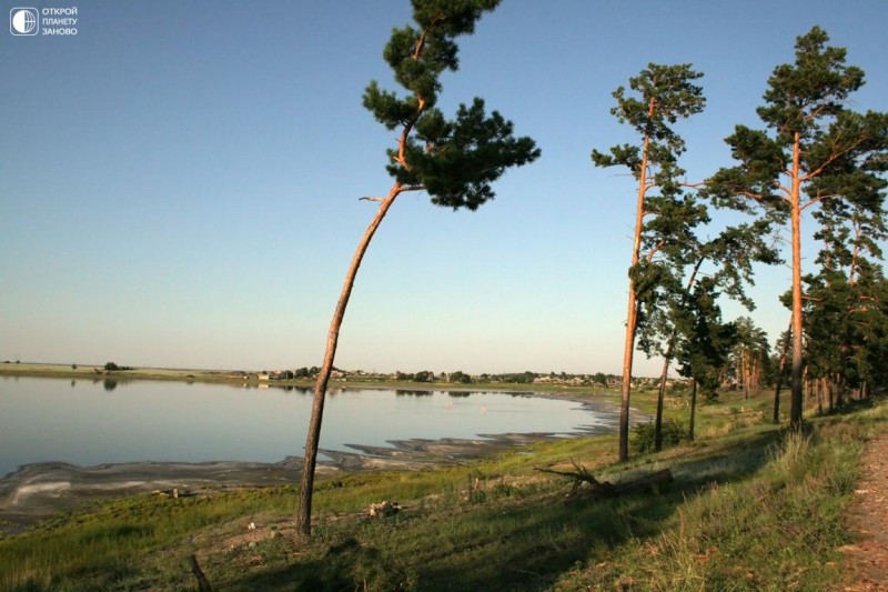 Озеро с малиновой водою
