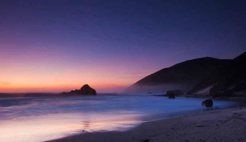 Фиолетовый пляж Пфайффер Бич в Калифорнии