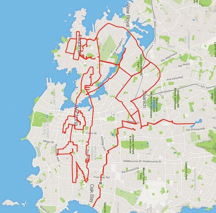 Иллюстрации при помощи велосипеда и GPS
