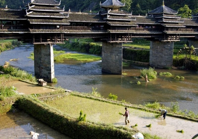 Уникальная архитектура моста Ченьян (Китай)
