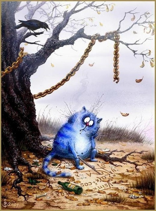 Синие котики от художницы из Минска