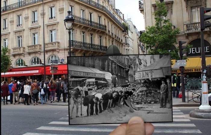 Вчера и сегодня: 10 фотографий современного Парижа, позволяющих заглянуть в прошлое
