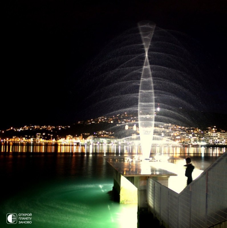 Фонтан Water Whirler в Новой Зеландии