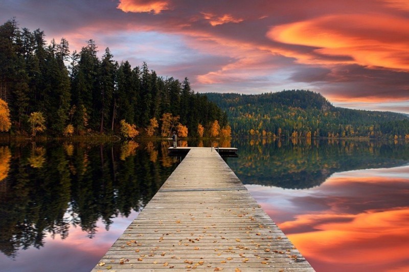 Закат над озером Gardam, Канада