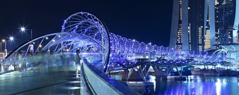 Мост, построенный по фен-шуй: Helix Bridge (Сингапур)