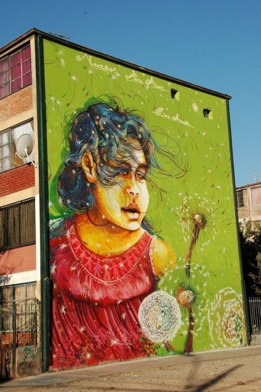 Шедевры уличного искусства в Сантьяго, Чили.