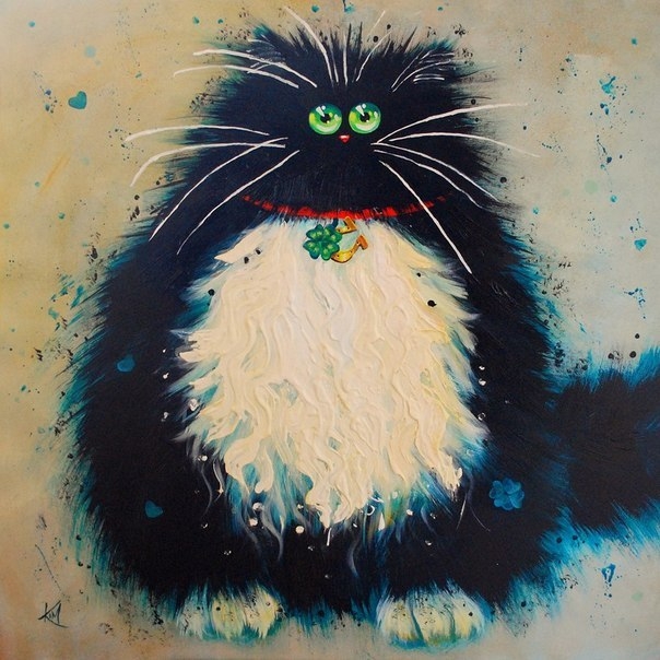Забавные глазастые коты от Ким Хаскинс