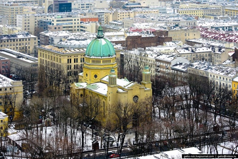 Зимняя Варшава с высоты, Польша