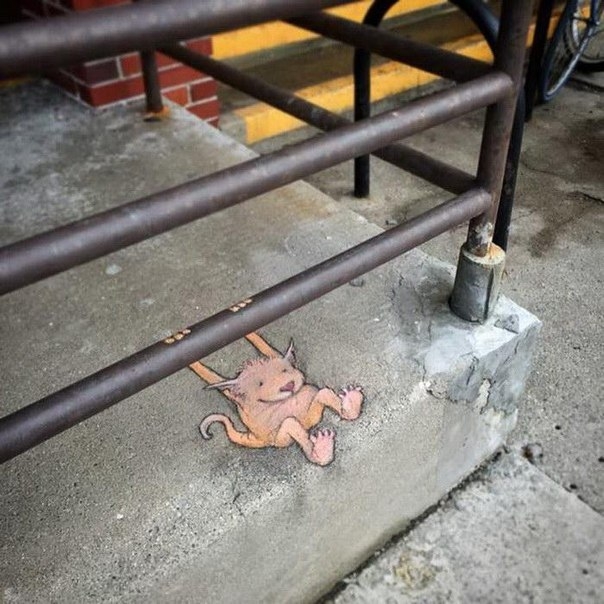 Милый и душевный стрит-арт от художника David Zinn