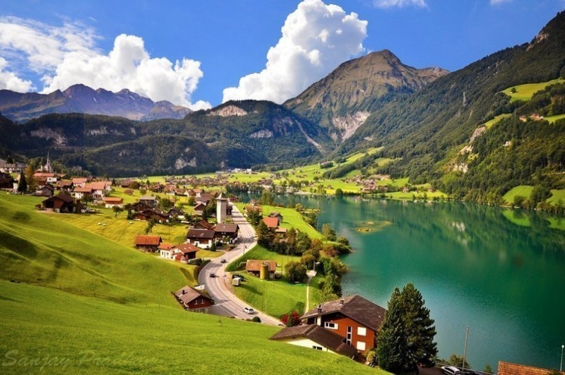 Деревня в коммуне Гриндельвальд, Швейцария