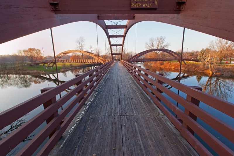 The Tridge — удивительный тройной мост, который находится на слиянии двух рек в городе Мидланд, США.