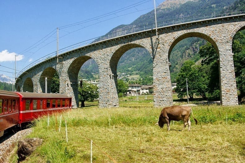 Спиральный виадук в Брусио, Швейцария