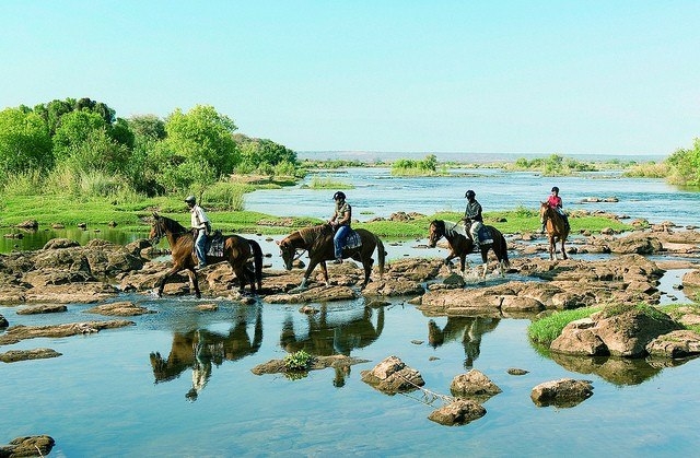 Река Замбези в Африке.