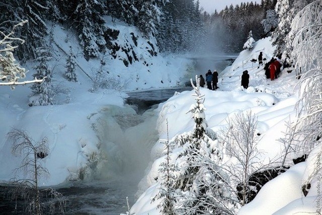 Водопад Кивач, республика Карелия, Россия