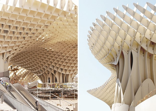 Деревянный комплекс Metropol Parasol в Севилье. Деревянный комплекс Metropol Parasol в Севилье.