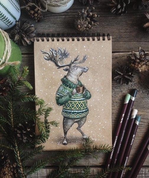 Талантливая художница Юлия Селина одела животных в теплые и уютные свитера