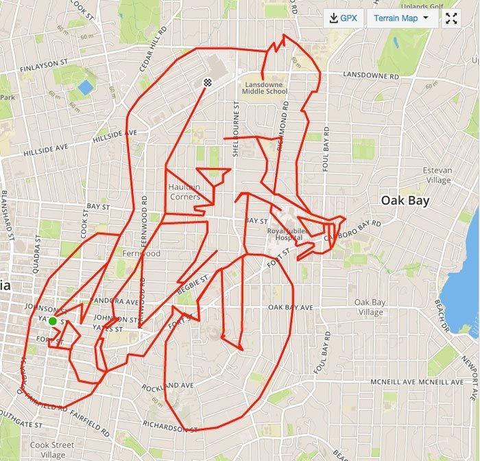 Иллюстрации при помощи велосипеда и GPS Иллюстрации при помощи велосипеда и GPS