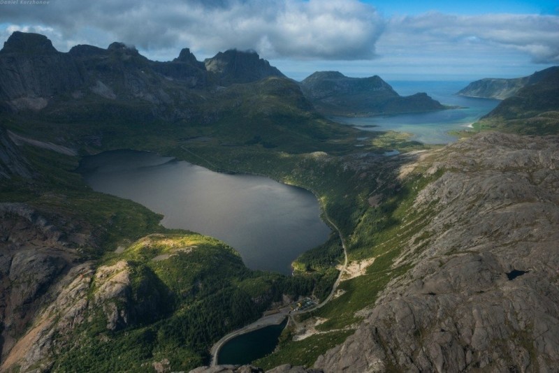 Лофотенские острова с птичьего полета, Норвегия