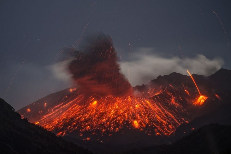 Извержение Сакурадзимы. Февраль 2013