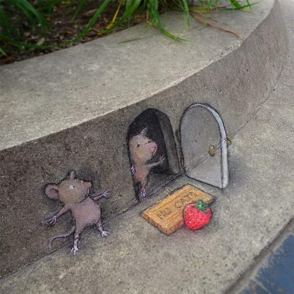 Милый и душевный стрит-арт от художника David Zinn