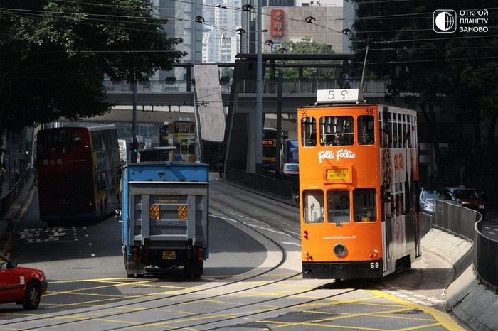 Двухэтажные трамваи - символ Гонконга