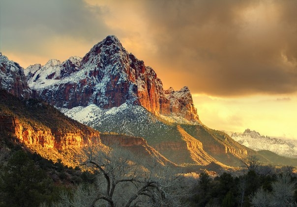 Живописный, причудливый пейзаж национального парка Зайон